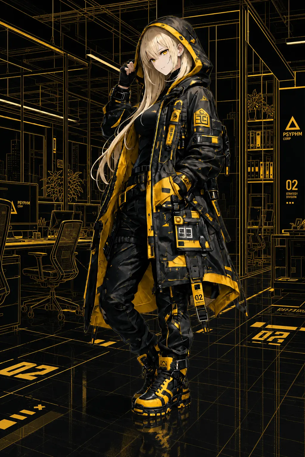 黑黃配色工作空間中的 agent